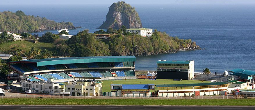 Bird's eye view of Arnos Vale stadium, St. Vincent